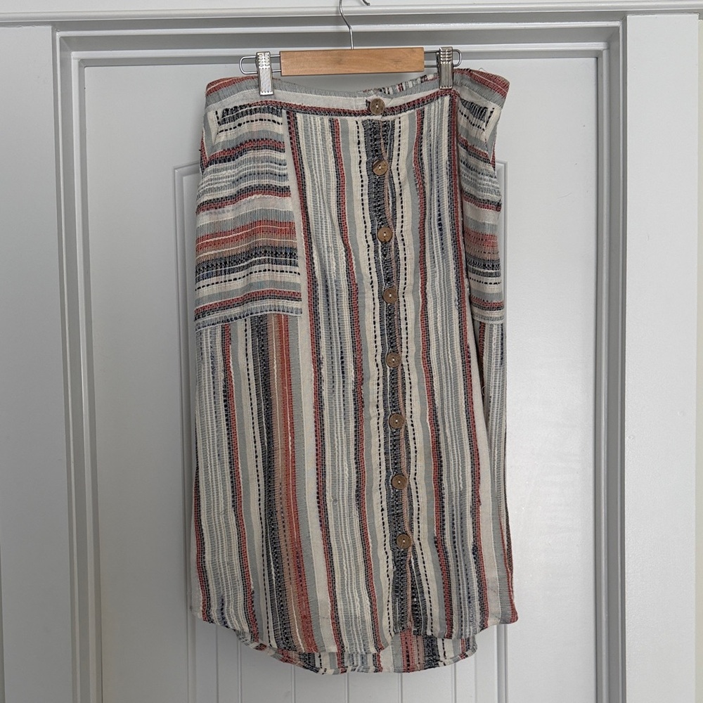 Francesca’s/Blue Rain Button-Front Midi Skirt